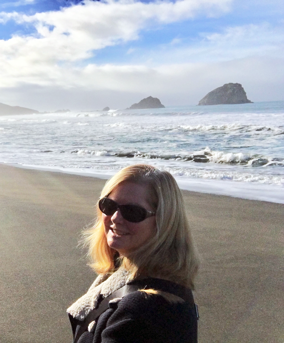 Dr. Margaret Chisolm makes time for a walk outside in the fresh ocean air.