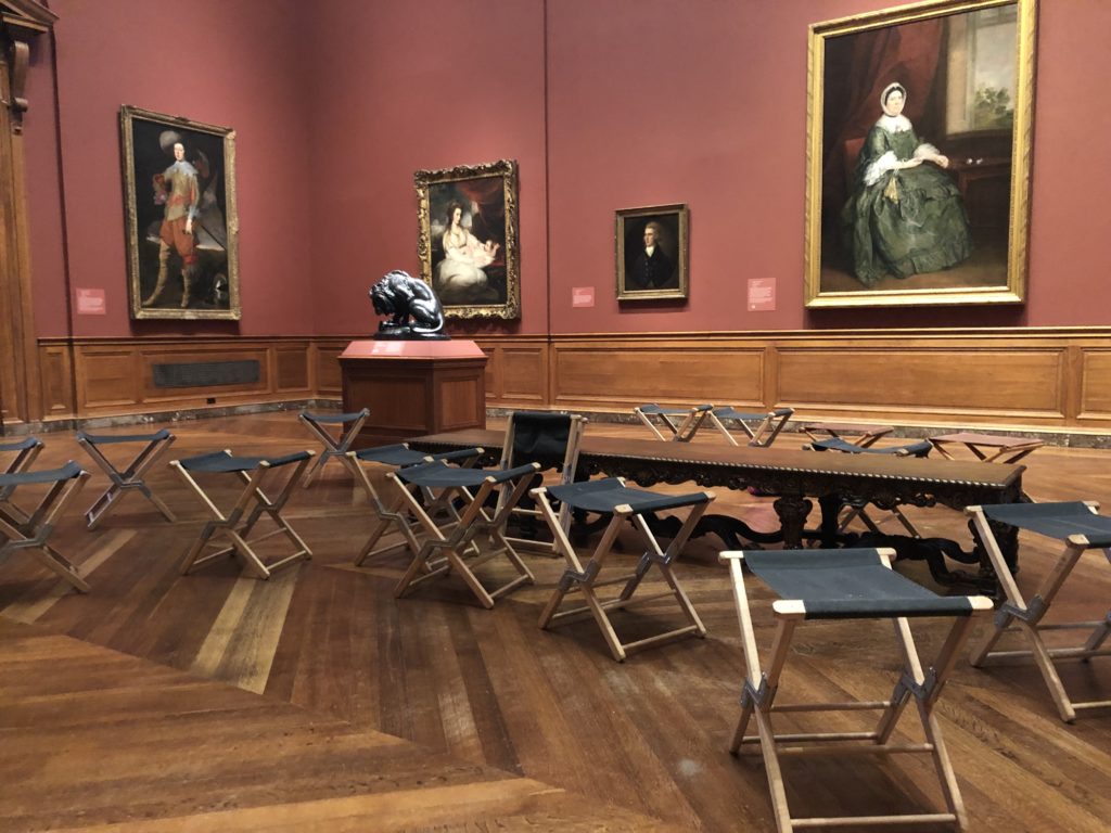 Portable stools in the Baltimore Museum of Art. Photo by the author.