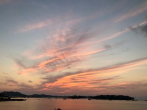 Clouds at sunset, Paliambella, Greece. Photo by the author.