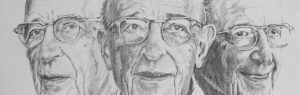 Sketch of Carl Rogers, Wikimedia Commons, public domain.