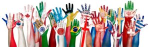 flags painted on hands