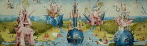 "The Garden of Earthly Delights." Museo del Prado, Madrid. c. 1495–1505. Attributed to Hieronymus Bosch. Public domain.