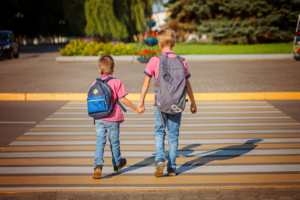 kids crossing street