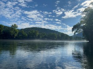 Morning on the Clinch River in eastern Tennessee. Fly fishing has been called "the original social distancing!" A day out on the water practicing this art brings peace to the soul. Photo by Chase Webber, copyright by Chase Webber.