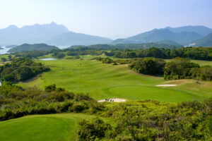 Kau Sai Chau Public Golf Club, public golf course in Hong Kong. Located along the rugged coastline of Kau Sai Chau.