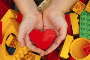Heart made of legos