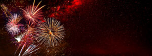 Fireworks background for anniversary, new year, event and festival