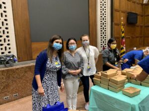 A safe takeout meal for residents and fellows to pick up.