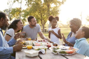 family having a picnic
