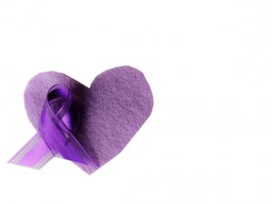 purple ribbon of dementia awareness