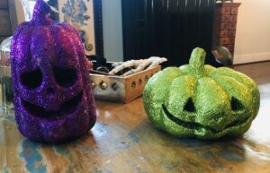 glittery pumpkins