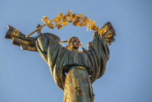 Independence Monument on the Maidan Nazalezhnosti in Kyiv, Ukraine