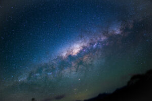 Milky Way above mountain in Southern Hemisphere