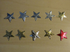 Metallic star stickers