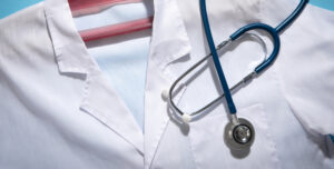 Medical doctor uniform with stethoscope.