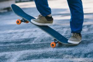 Skateboarder skateboarding outdoors in city