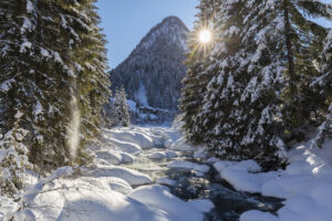 Winter landscape in the Valtellina Orobie park