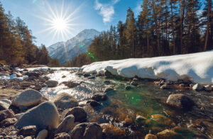 Baksan (Azau) river near mt. Elbrus, Kabardino-Balkaria, Russia