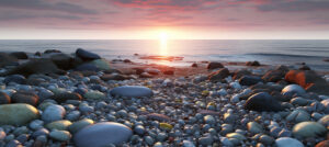 beach with colourful rocks