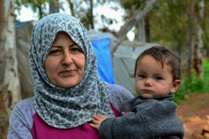 refugee mother and child