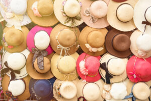 Hat variety shop at Ferry Pier go to Koh Kret Nonthaburi, Thailand