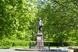 Bronze sculpture of Emmanuel Kant, by sculptor Daniel Rauch, 1857.