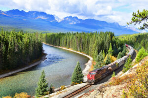 Canadian Pacific Railway in Banff National Park,Canada